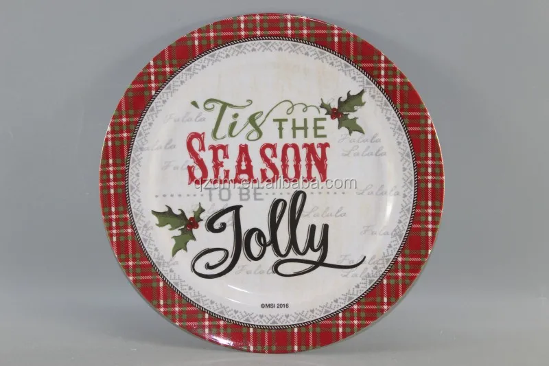 Cheap X'mas Melamine dinner plate Christmas plate