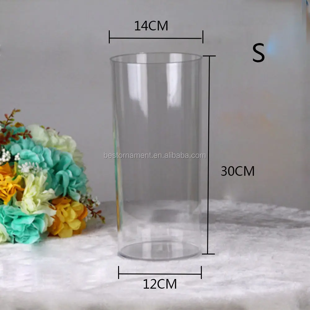 Acrylic Cylinder Vase Clear Round Plastic Wedding Table Road Lead