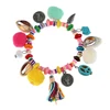 China fashion tassel jewelry handmade macrame infinity bracelet patterns thick beads pom pom macrame bracelet