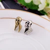 ed00191 Gothic Style Vintage Gold/Silver Plated Skull Skeleton Earrings Cuff