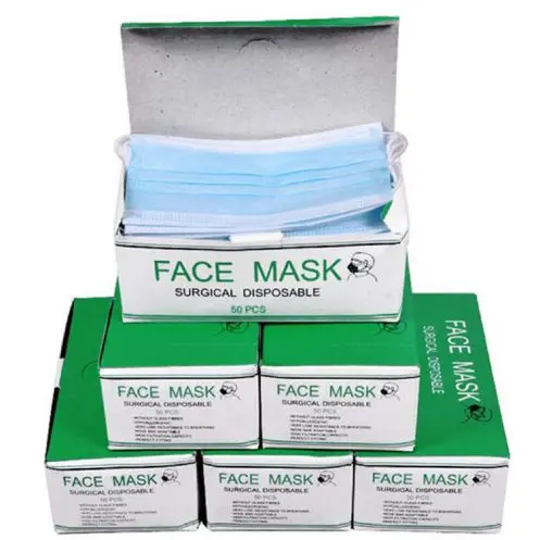 Face Mask with earloops 3 layers non sterile Non Woven Disposable Surgical