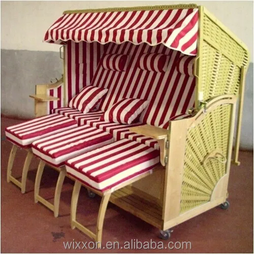 Roofed Wooden Beach Seat,Beach House,Beach Basket Chair,Wicker Roofed ...