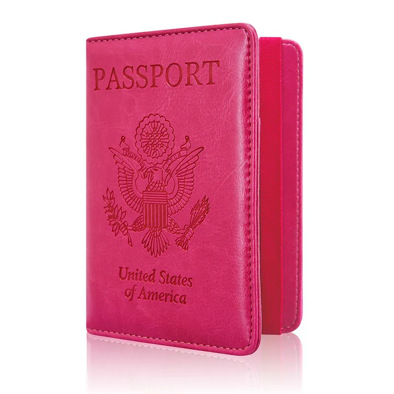 Matte PU leather passport book multi functional travel on board pure color custom passport holder.jpg