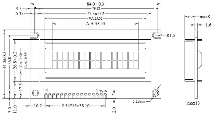 Lcd 1602 чертеж