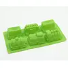 Wholesale Cheap Food Grade Silicone Newest Design Train Shape 6 Cavity Pastry Molds Silicone