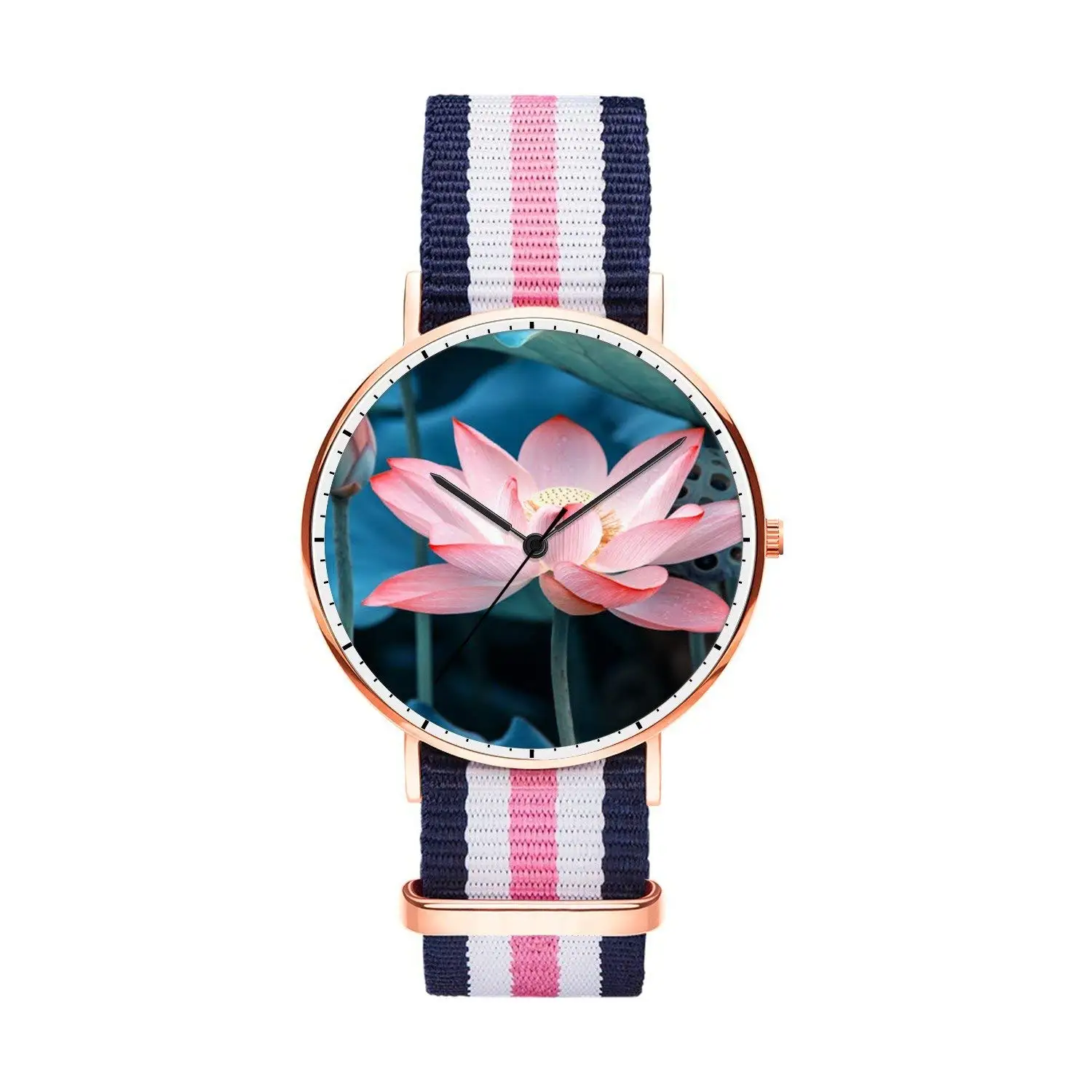 FELOOWSE Youth Men’s Watches, Boys Watch Unique Rose Gold Imported Japanese Quartz Unisex Wrist Watch, Practical Waterproof and Youth Fashion Personalized Design for Man,Boyfriend and Family.- Lotus