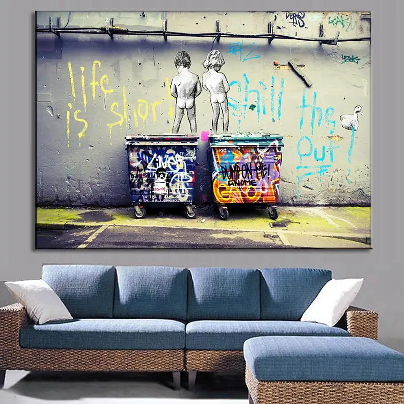 Banksy Graffiti Art Poster Wall Art Canvas Painting Wall Pictures For Living Room Home Decor Nordic Decoration Art Print Buy Banksy Graffiti