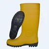 industrial pvc steel toe and steel sole safety yellow rain boots