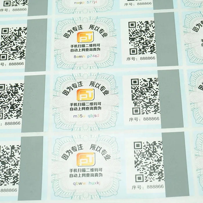 Waterproof Paper Qr Code Adhesive Stickers Printing Square Label On ...