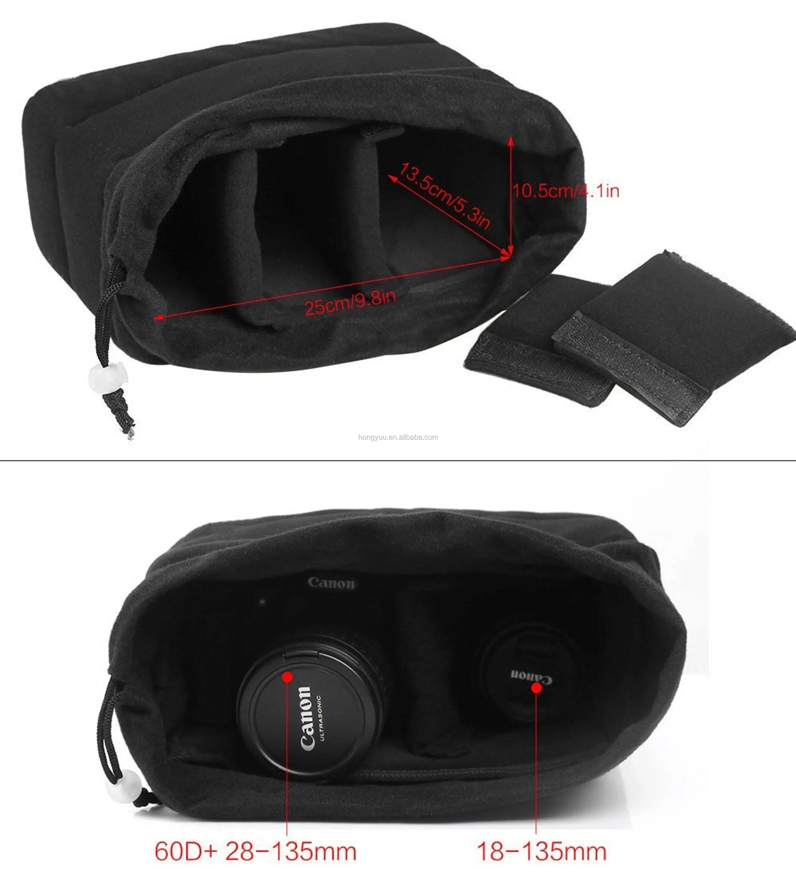 Padded Dslr Camera Insert Shockproof Camera Bag Insert Camera Cases