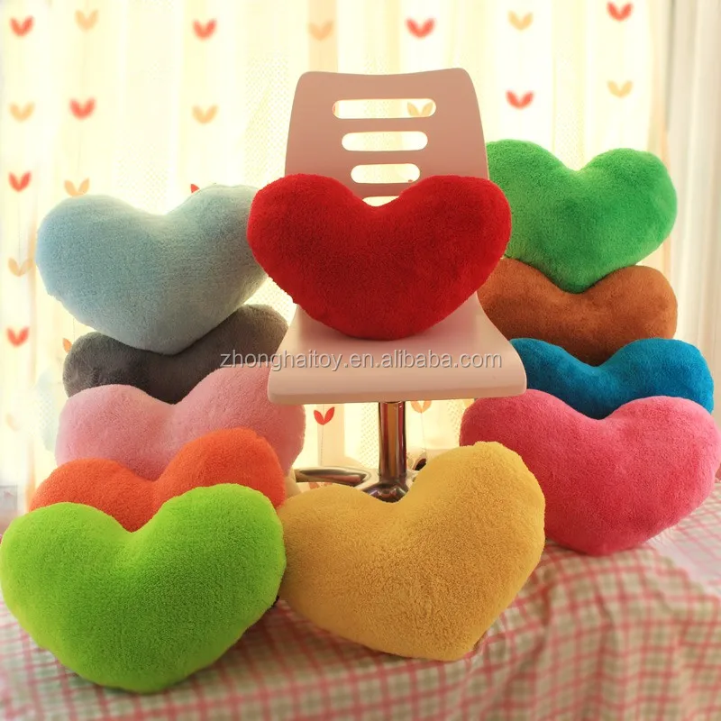 plush heart pillows