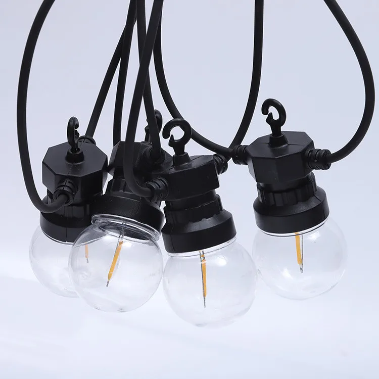 ad waterproof 5m 10leds g50 bulb lights hanging Festoon light G50 led filament  rubber string lights for  holiday decoration use