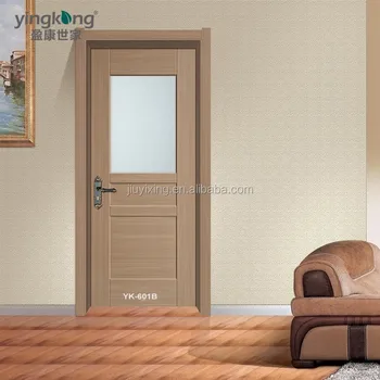 China Market Hot Simple Flush Door With Half Frosted Gl China Market Hot Simple Flush Door