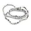 HB3129 Natural 3mm silver gold faceted cube hematite stone beads in bulk for jewelry making