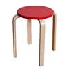 Cheap high quality wooden furniture stools colorful soild wood stackable round stool