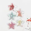 Transparent Appliques with Colorful Sequins Pearls Star for DIY Hair Clip Accessories Handmade Craft Decoration
