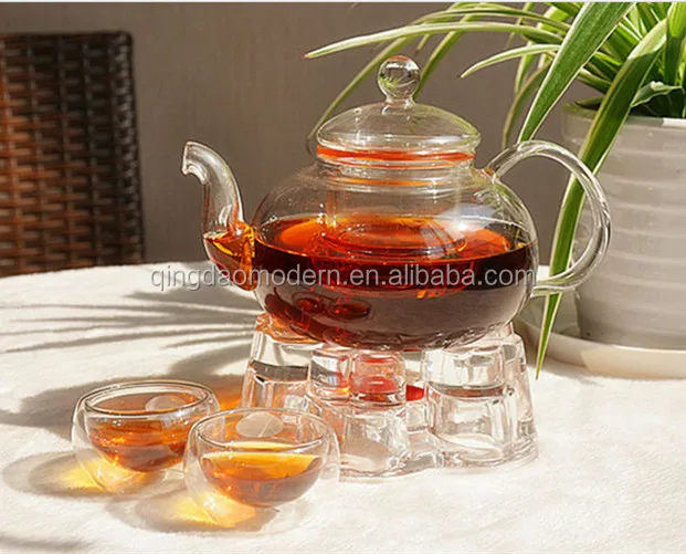 cheap home goods glass teapots with teapot candle holder, View glass