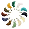 Fashion surprise gem gift natural crystal stone agate semi-precious stone crescent shape 12 mixed color pendant