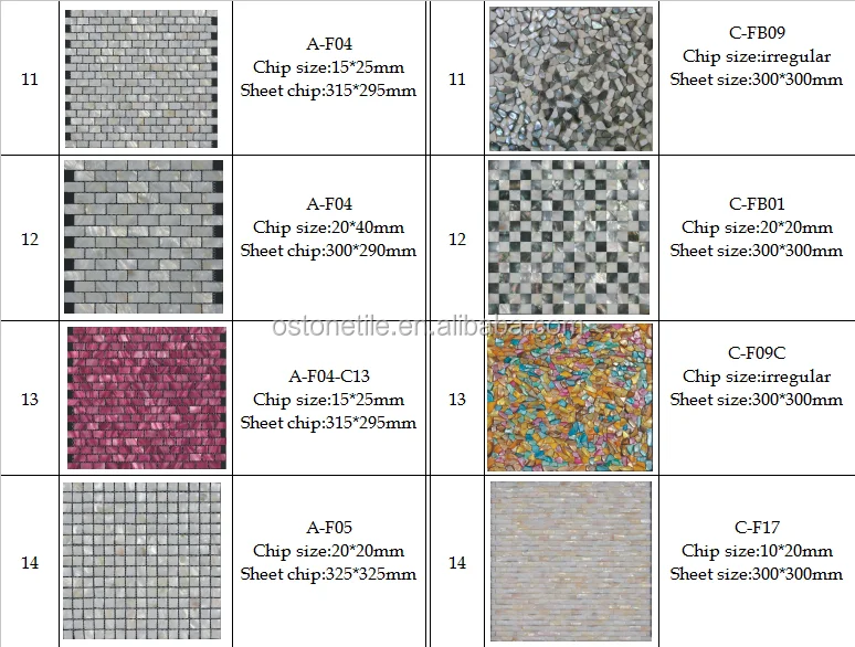 imported capiz shell mosaic tile