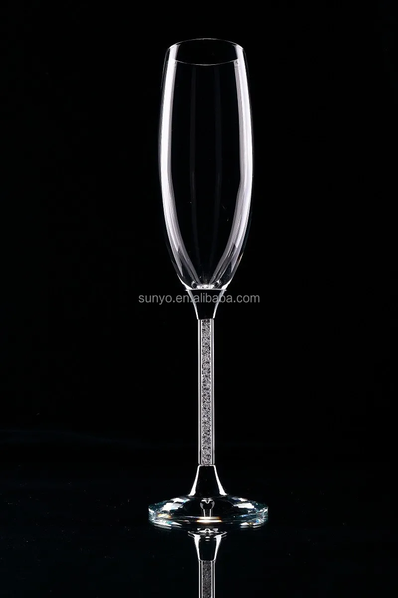 Handmade Silver Diamond Stem Champagne Goblet Wholesale For Wedding