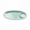 Luxury ice-crack design custom size retro melamine plastic rectangle two section food sushi plate