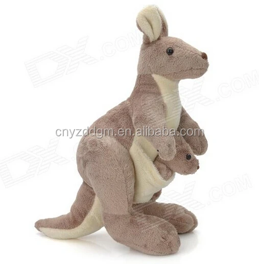 stuffed kangaroo with baby in pouch