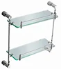 Kedah 2 Layer Glass Wall Mounted Bath Corner Shelf Shampoo Display Shelves