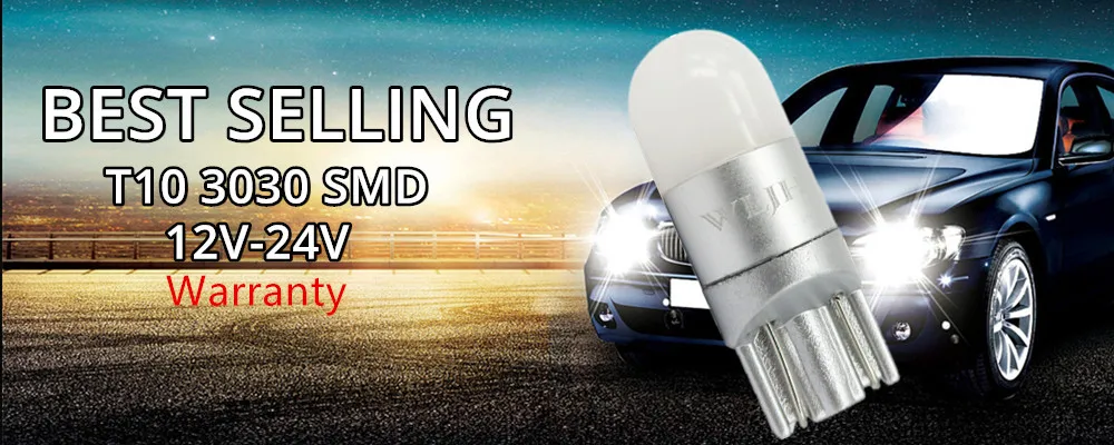 Conduziu a Luz do Bulbo Luzes de Estacionamento Lâmpada da Placa Wljh Smd Carro Auto Interior Dome Licença Lâmpadas Não Polaridade Universal 10x T10 W5w 3030 2 Cheap Lâmpada de sinal