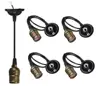 E26 E27 Pendant Lamp Socket Edison Vintage Lamp Holder,Pendant Light Fixture Adjustable Black Wire for Kitchens Bars
