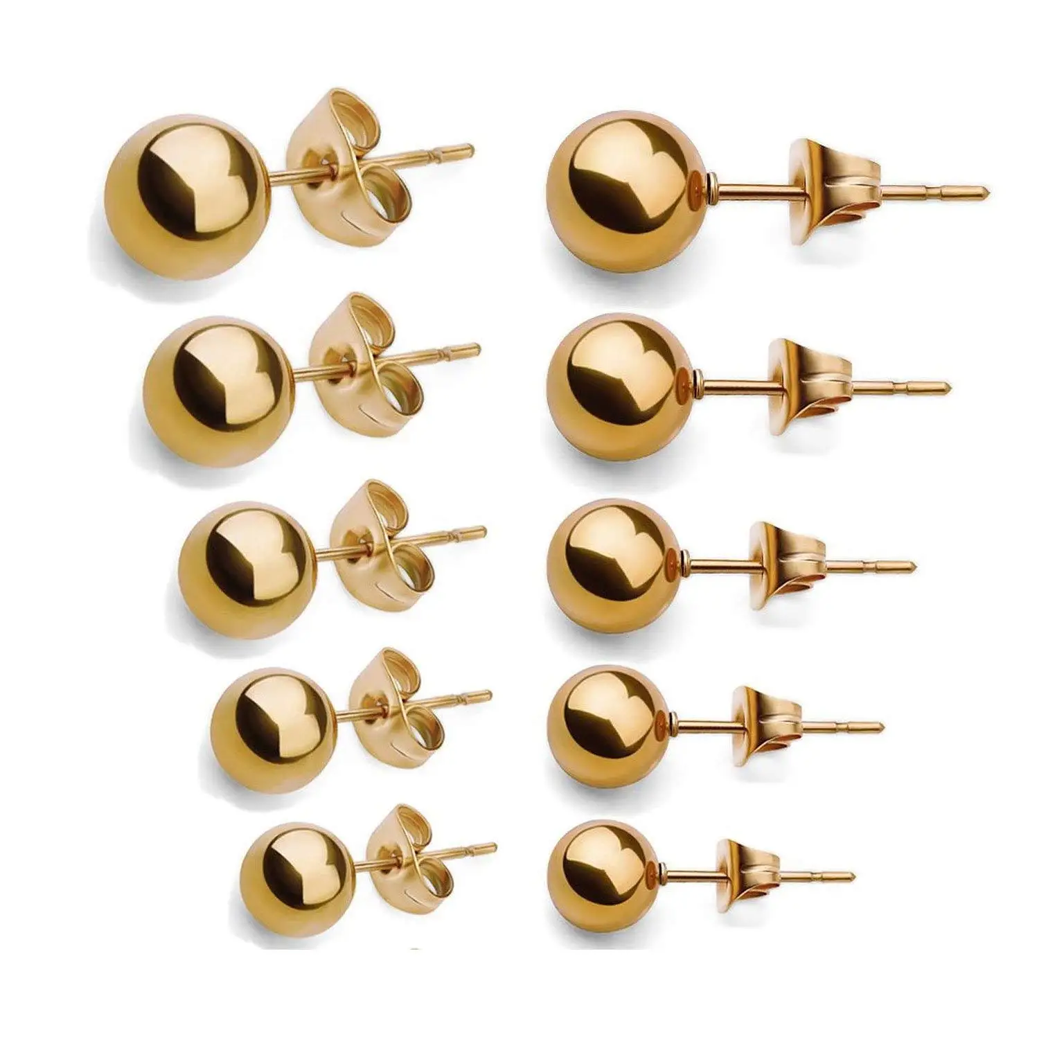 Mens 14k Gold Earrings Find Deals On Caperci 14k Yellow Gold White Plated Stainless Steel Mens Womens Ball Stud Earrings