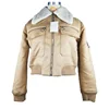 Pinghu TIMES 2018 OEM Custom Manufacturer Felt Suede Bonded With Fake Fur Big Pocket Fine Zipper Winter Jacket For Women