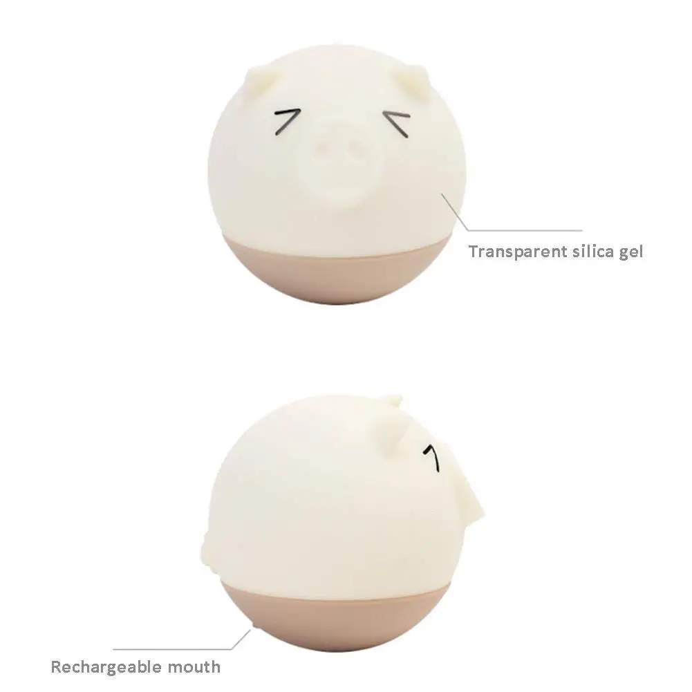 YARRAE  SILICONE  LED Nursery Night Lights for Kids, Cute Pig Silicone Baby Child Beside Lamp