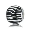 100% 925 Sterling Silver 2 Style Fleeting Time Black & White Enamel Beads Fit Pandora Bracelets Necklaces Jewelry BAMOER