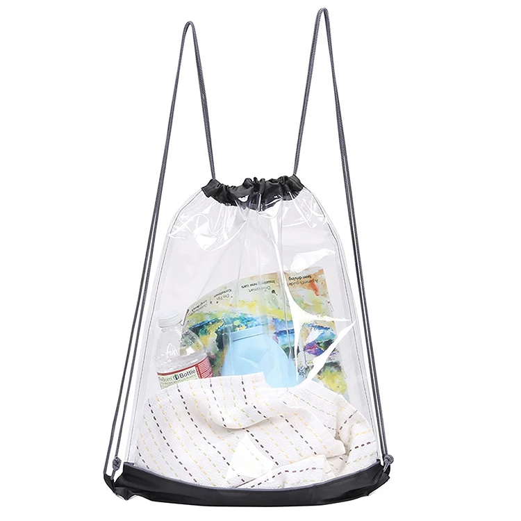 Clear Cinch Bag Event Stadium Sized Cinchpack Travel Transpa Shoe Backpack Cord Pvc Drawstring