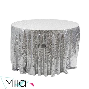 Silver Metallic Sequin Table Cloth Glitter Sequins Silver Metallic Sequin Table Cloth