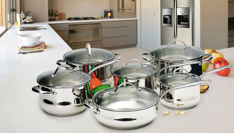 High Performance Potobelo Cookware Set Stainless Steel Italian Cookware 