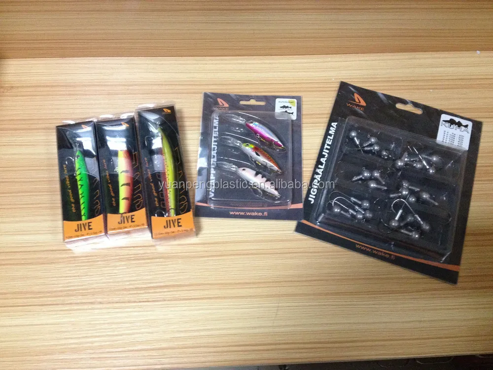 Custom Fishing Lures Plastic Packaging Box With Inner Tray,Waterproof Transparent Plastic