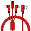 Right Angle 90 Degree Multi USB Fast Data Charging 3 in 1 Charging Cable