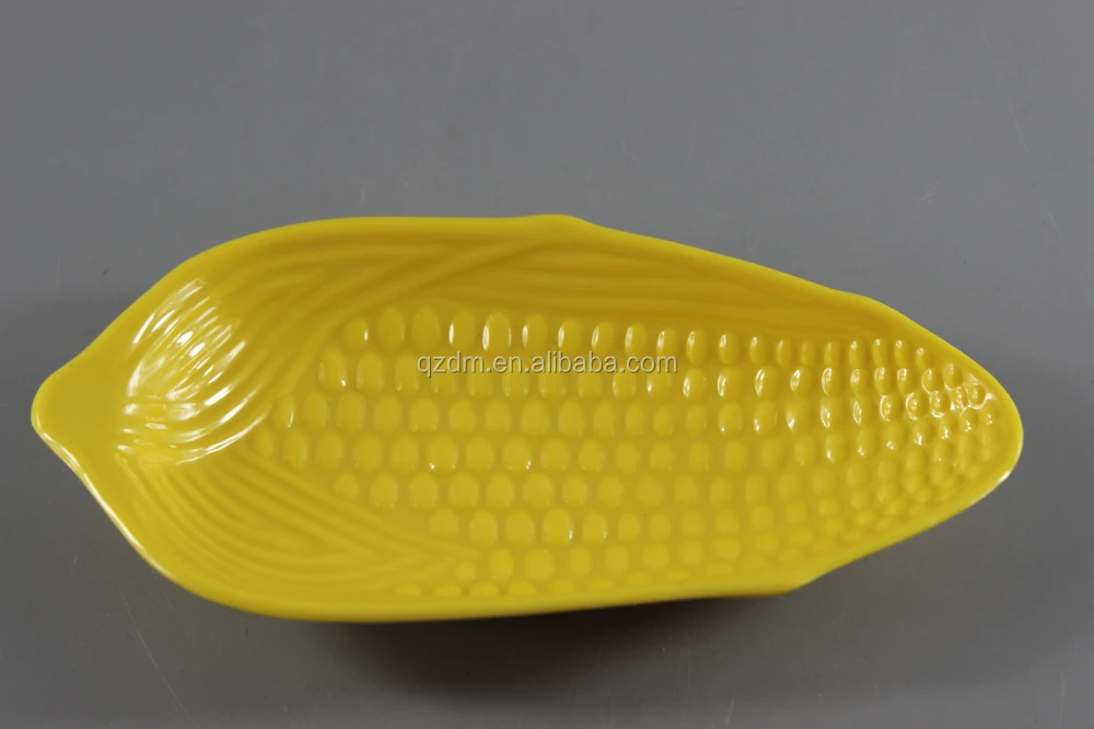Solid Melamine Corn Plate Yellow