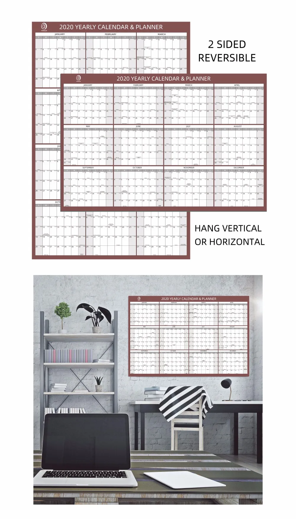 0222b1 Laminated 2 Sided Wall Calender Printing Jumbo Calendar Yearly Wall Calendar Buy