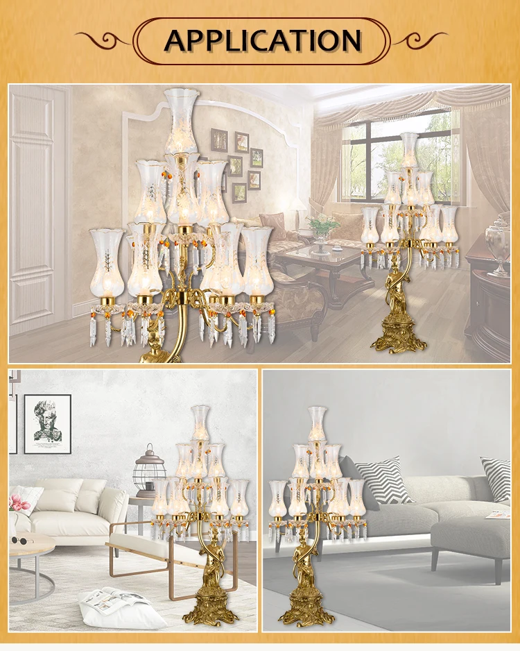 Famous Designer Decorative Romantic Modern Brass Crystal Glass