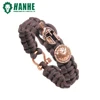 Snake Knot weave Charm Paracord Bracelet with Personalized Retro Roman mask Metal Accessories for Men