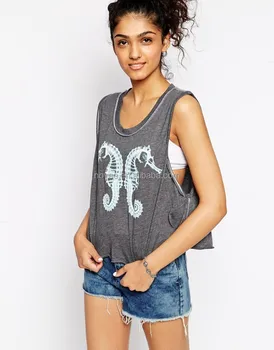 wildfox loose wholesale tank side open motif hippocampes masculin dbardeur noir larger pickture tops