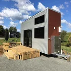 低コストの鉄骨材料とホテルプレハブグリーントラベルトラックモバイルトレーラー小型コンテナの家にホイール 40 フィート