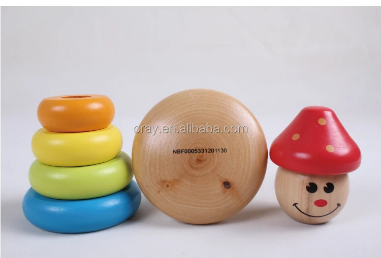 Rainbow Stacking Rings Wooden Educational Toys to Stimulate Brain Development Rainbow Stacker Educational Toys Kids Child