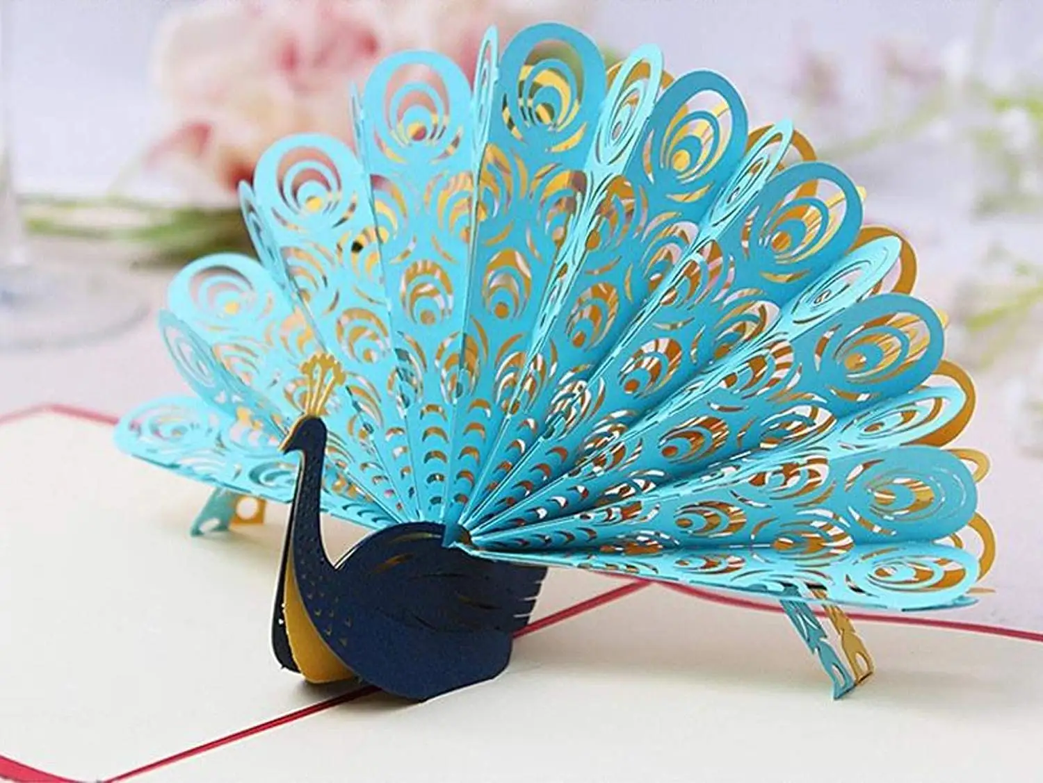 3D Pop up Colourful Peacock Greeting Card Birthday Wedding//TQ Card Anniversary