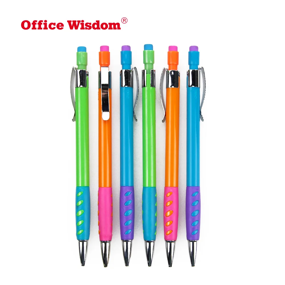 Retractable Plastic Shaker Mechanical Pencil With Top Eraser Auto Lead