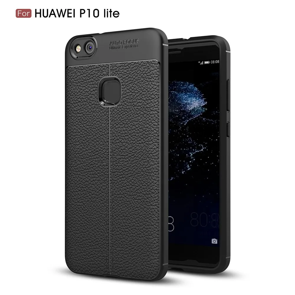 2017 New Design Carbon Fiber Lichee Pattern For Huawei P10 Lite Soft TPU Case For Huawei P10 Lite