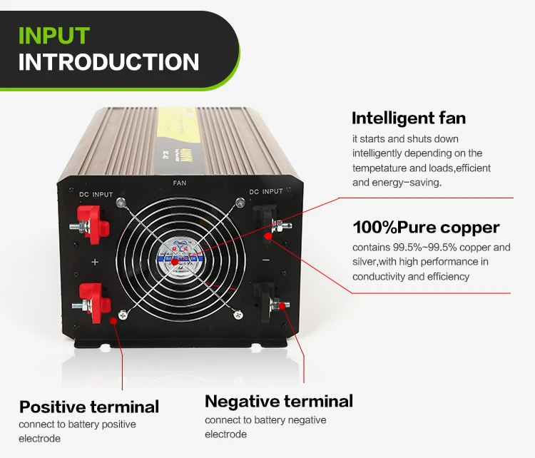 12V 24v 48v 5000 Watt Power Inverter DC AC Solar Pure Sine Wave Inverter
