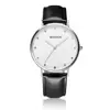 Factory direct supply montre femme white dial with diamond black leather strap woman watch